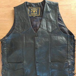 Barneys Leather Vest XL With Lace  with Patches